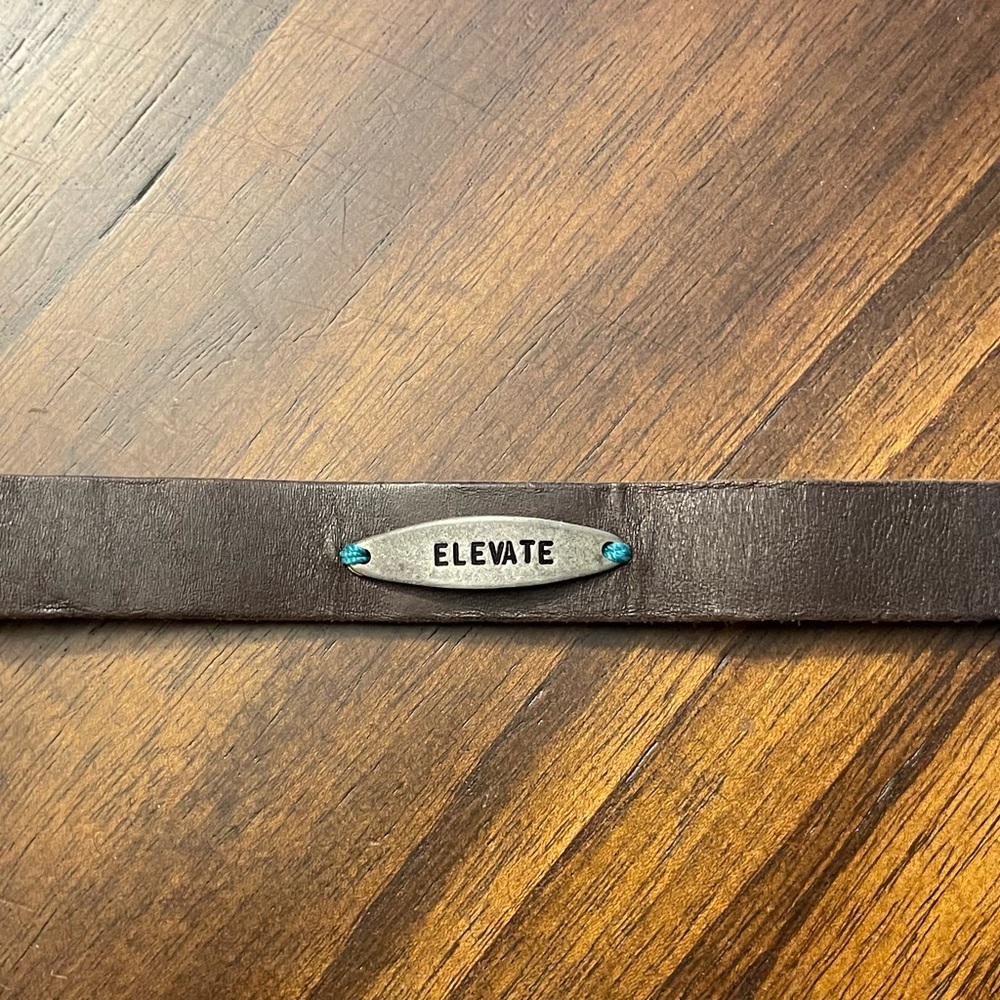 Brown Leather Wrap Bracelet with Elevate Plaque Jewel Kade